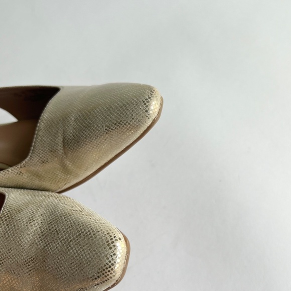 Naturalizer Gold Silver Animal Print Leather Close Toe Slingbacks size 7.5 - Picture 15 of 16